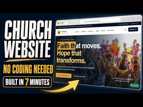 Build a Professional Church /NGO/ Charity Website in 7 Minutes with AI!